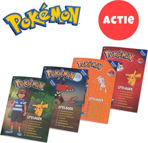 Pokémon Mega voordeelbundel - 4 Spelboeken voor kinderen - Cadeau Jongen - Doeboek / Kleurboek / Puzzelboek / Pikachu - 7 jaar / 8 jaar / 9 jaar / 10 jaar / 11 jaar / 12 jaar