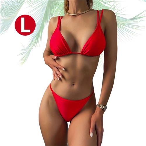 Livano Bikini Dames - Meisjes Bikini - Badpak - Push Up - Vrouwen Badkleding - Zwemmen - Sexy Set - Top & Broekje - Rood - Maat L