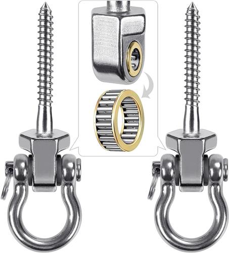 Inovra - Zware Swing Hangers met Kogellagers - Set van 2 Roestvrijstalen Schroefbeugels voor Hangstoelen, Schommels, Hangmatten en Bokszakken - Indoor en Outdoor - Draagvermogen 680kg