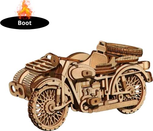 Bovista Bouwpakket Hout - Kinderen - Volwassenen - Bouwpakketten Volwassenen - Boot - Houten Puzzel - 3D - Motorfiets