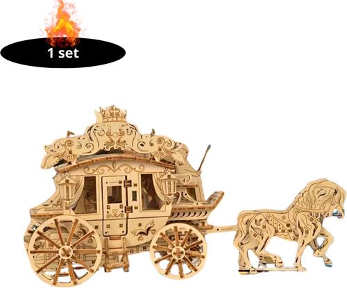 Bovista Bouwpakket Hout - Kinderen - Volwassenen - Bouwpakketten Volwassenen - Boot - Houten Puzzel - 3D - Koets