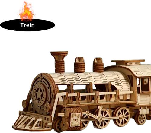 Bovista Bouwpakket Hout - Kinderen - Volwassenen - Bouwpakketten Volwassenen - Boot - Houten Puzzel - 3D - Trein