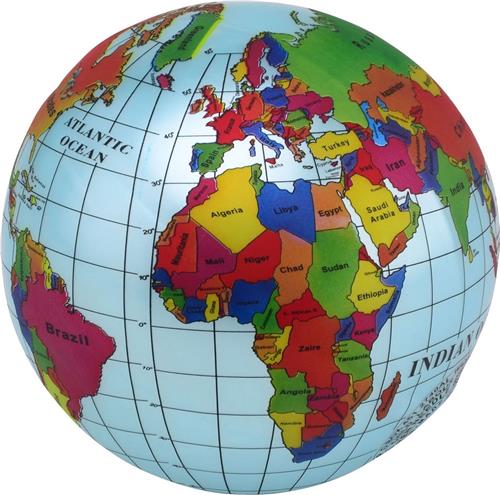 CHPN - Wereldbol - Opblaasbare wereld bol - Opblaasbare wereld - Globe - Wereldbol - Diameter 20 cm - Cadeau - Landkaart