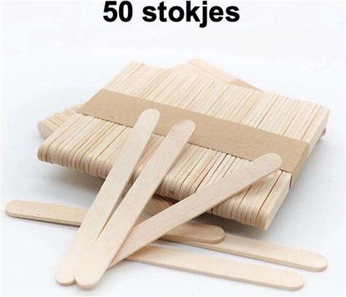 CHPN - IjsStokjes - Knutselstokjes - Knutselen - Hout - 15Cm Knutselen - Creatief met Kinderen -Knutselhoutjes - Lollystokjes - Houten stokjes - 50stuks