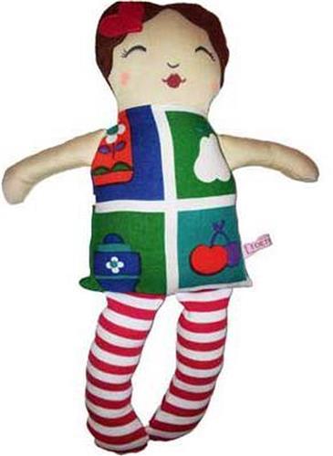 Toetie & Zo Handgemaakte Stoffen Pop Clara, knuffel, poppen, lappenpop, baby