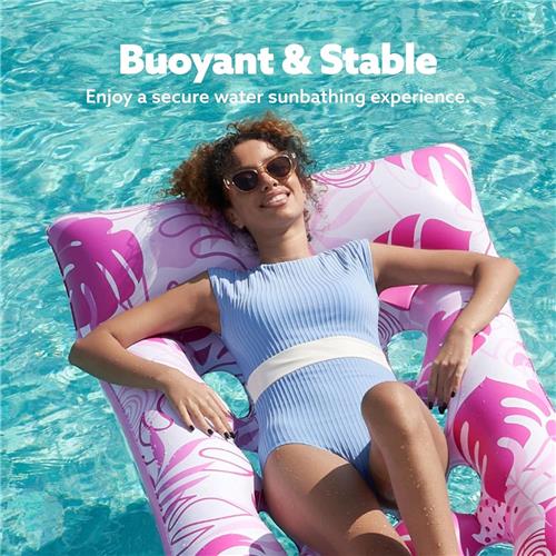 Lexium Tanning bed  Tanning pool  Opblaasbaar luchtbed  Zwembadmatras met rugleuning  Zwembad ligbed volwassenen  Drijvend luchtbed  Pool float  Opblaasbare tanning lounger  Luchtbed met bekerhouder 