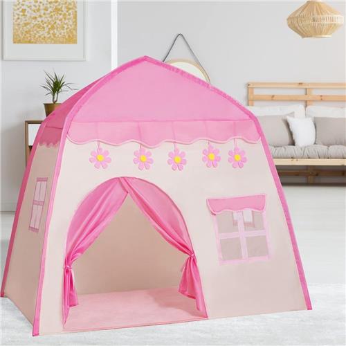 Kinder Tent - De Roze Bloemen Prinsessenkoepel - Opvouwbare Kindertent voor Binnen en Buiten, Een Magisch Geschenk voor Kerst en Verjaardagen (130 x 100 x 130 cm)