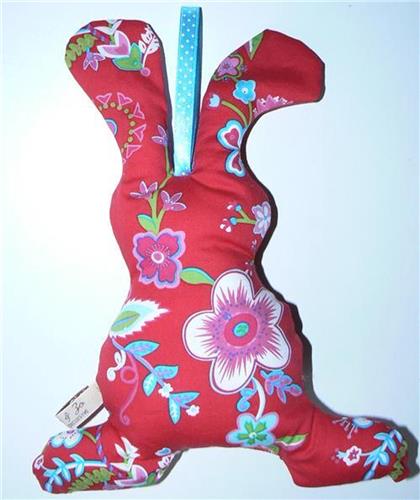 Toetie & Zo Handgemaakte Knuffel - Konijn - Retro - Rood - Wit - Speelgoed - Baby - Kind
