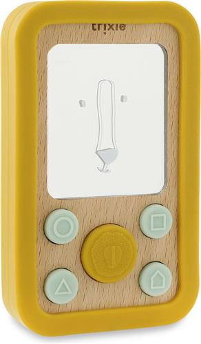 Trixie Baby Telefoon van Hout en Silicone - Mr. Lion - Eerste Speelgoed voor Baby - Kraamcadeau - Baby cadeau