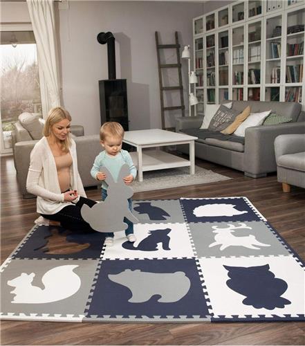 Goodivery ® Grote puzzelmat voor baby's, 1,8 x 1,8 m, 9 XXL-schuimmatten 60 x 60 cm met dieren, 20% dikkere speelmat in een recyclebare verpakking, vrij van schadelijke stoffen, geurloze babykruipmat