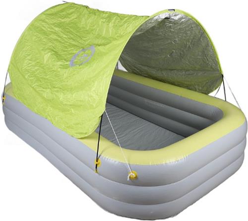 Opblaasbare Zonnebank Ligstoel  Opblaasbaar Zwembad Met Grote Capaciteit En Verdikte Luifel  Bescherming Buitenopblaaszwembad Voor Volwassenen  Familie Achtertuin Buiten (GEEL)