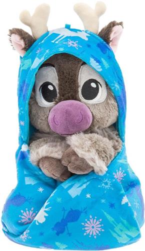 Officiële Baby Sven Zachte Knuffel - Frozen - 27 Cm - Baby Rendier Knuffel Met Verwijderbare Deken - Geschikt Vanaf De Geboorte - 0+