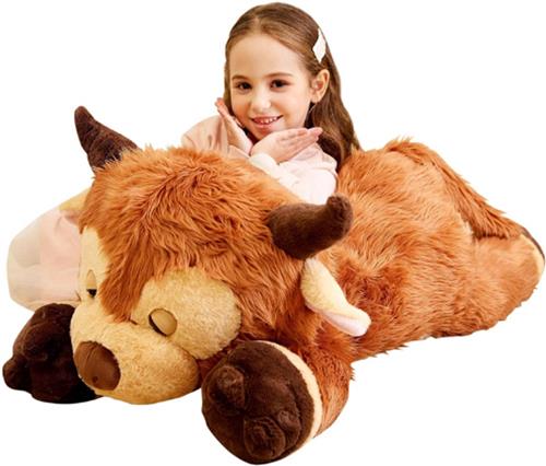 Highland Koe Pluche Dier - Reuzenspeelgoed XXL XL - Grote Reuzengigantie 85 Cm - Jumbo-Dier - Cadeaus Voor Kinderen En Meisjes