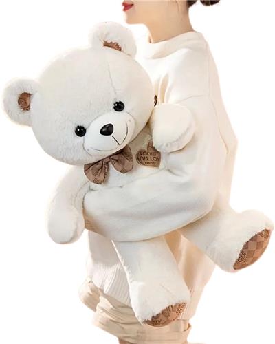 Livano Knuffel - Knuffelbeer - Knuffeldoekje - Groot - Meme - Baby - Beer - Stuffed Animal - Plushie - Plush - Dier - Wit