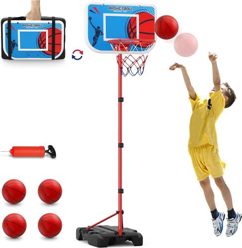 Lexium Basketbalpaal verstelbaar - Basketbalring - Basketbalpaal voor buiten - Basketbalpaal voor kinderen - Basketbal paal verstelbaar