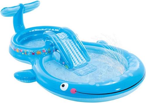 Waterspeelcentrum Met Glijbaan  Kinderzwembad 373x234x99 Cm  235 Liter  Voor Kinderen +2 Jaar  Met Sproeiapparaat En Gevoerde Bodem  Perfect Voor Zomerplezier