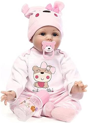 Babypop Levensechte Baby's Reborn Pop Realistische herboren babypop, 55 cm, siliconen vinyl, wit - Perfect cadeau voor kinderen en verzamelaars