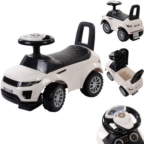 Loopauto vanaf 1 jaar, bobby auto, kinderauto vanaf 12 maanden, babyauto, babywalker met claxon en motorgeluiden (Wit)