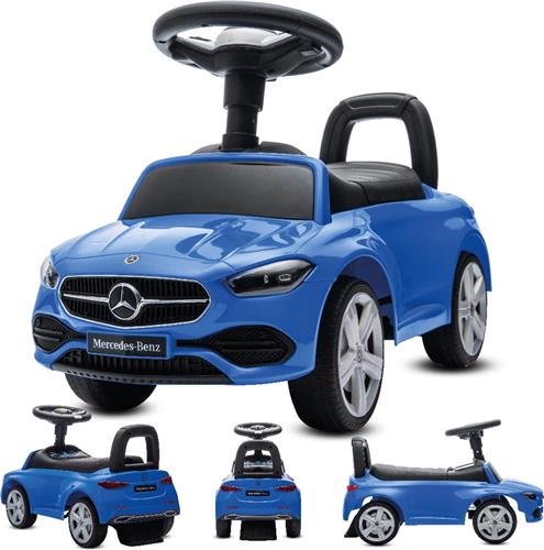 Mercedes C-Class Kindervoertuig, Loopauto met Claxon, ride on, babyauto, loopstoeltje met claxon en motorgeluiden, max 25 kg (Blauw)