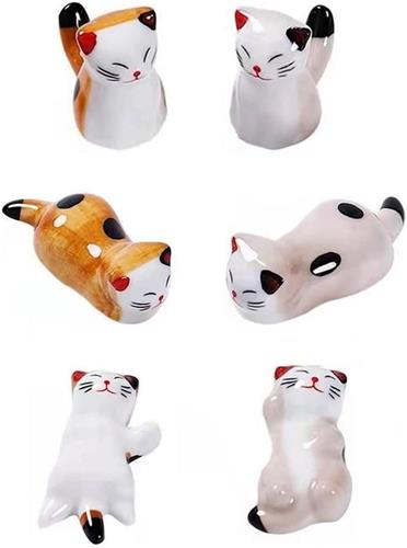 Inovra - Eetstokje Rust Rack - Houder voor Bestek - Geschikt voor Lepels, Vorken en Eetstokjes - Set van 6 - Geel en Grijs