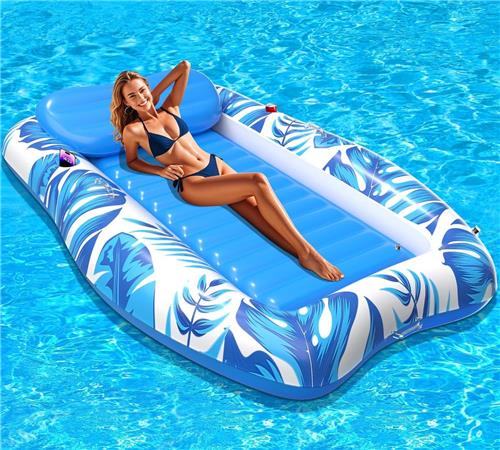 Lexium Tanning bed  Tanning pool  Opblaasbaar luchtbed  Zwembadmatras met rugleuning  Zwembad ligbed volwassenen  Drijvend luchtbed  Pool float  Opblaasbare tanning lounger  Luchtbed met bekerhouder 