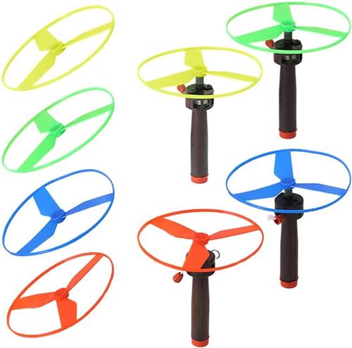 Inovra - 4 stuks vliegende schijven spel rotor flyer vliegspel - speelgoed met werpers en schijven - voor kinderen vanaf 3 jaar - spelletjes voor kinderen van 7 jaar - (10 cm) . - Buitenspeelpakket