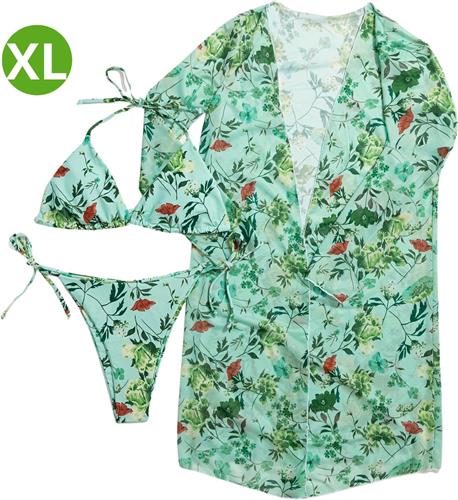 Nivard Bikini Dames - Meisjes Bikini - Badpak - Push Up - Vrouwen Badkleding - Zwemmen - Sexy Set - Top & Broekje - Smaragd Groen - Maat XL