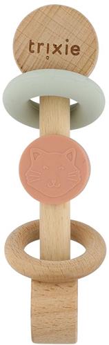 Trixie Houten Rollende Rammelaar - Mrs. Cat - Eerste speelgoed baby - Kraamcadeau - Voor Jongens & Meisjes