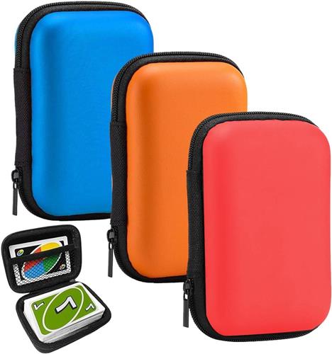 Inovra Plus - Speelkaarten Opbergdoos met Stof - Waterdicht en Stevig - UNO en Skipbo Kaartspellen - Set van 3 Stuks