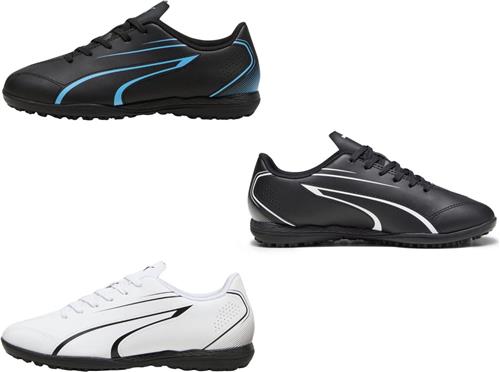 Puma Vitoria TT (Astro Turf) Junior Football Boots - Black/White - J11.