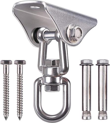 Inovra - Nederlandstalige Titel: Swing haken met 360° rotatie van roestvrij staal 304 en een draagvermogen van 400kg voor houten schommels, yogaschommels en hangmatten.