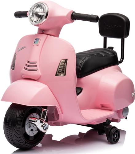 Vespa Elektrische motorfiets, kindermotorfiets, 18-36 maanden 2,5 km/u Rijtijd 45 minuten (Roze met rugleuning)