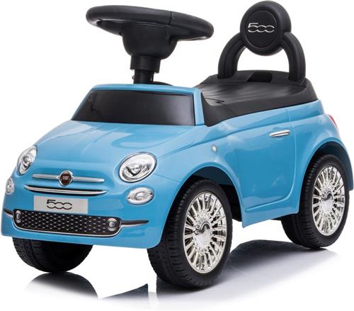 Fiat 500 Kindervoertuig vanaf de leeftijd van 12 maanden, loopauto, ride on, babyauto, loopstoeltje met claxon en motorgeluiden (Blauw)