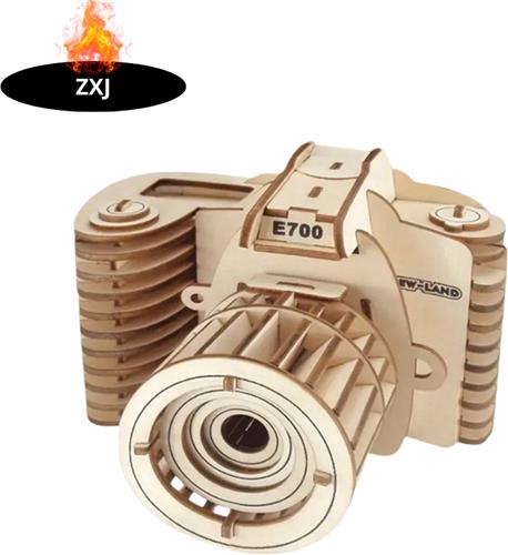 Nivard Bouwpakket Hout - Kinderen - Volwassenen - Bouwpakketten Volwassenen - Boot - Houten Puzzel - 3D - Camera