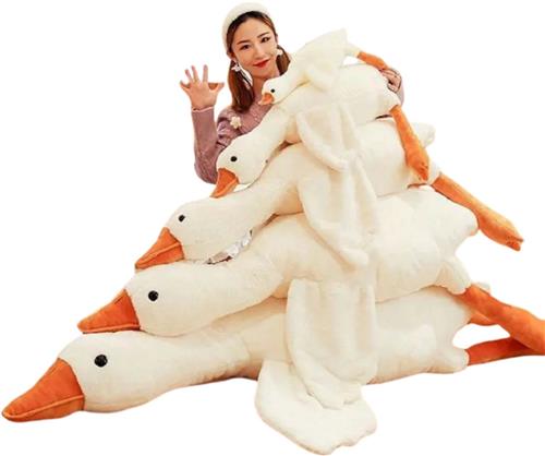 Nivard Knuffel - Knuffelbeer - Knuffeldoekje - Groot - Meme - Baby - Gans - Stuffed Animal - Plushie - Plush - Dier - Wit - 130cm