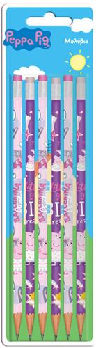 Peppa Pig Potloden met Gum, 6st.