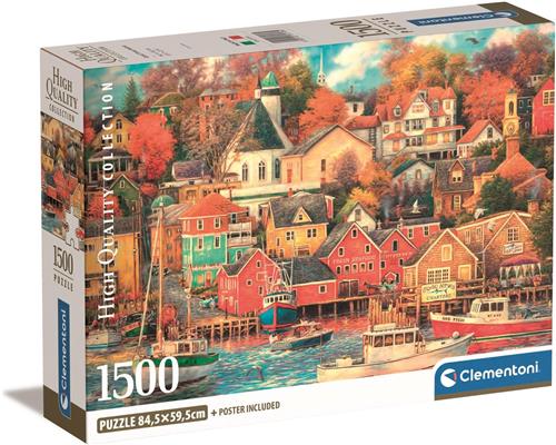 Clementoni - Puzzel - 1500 Stukjes - Kleurrijk dorp - Compacte doos - Puzzel Voor Volwassenen