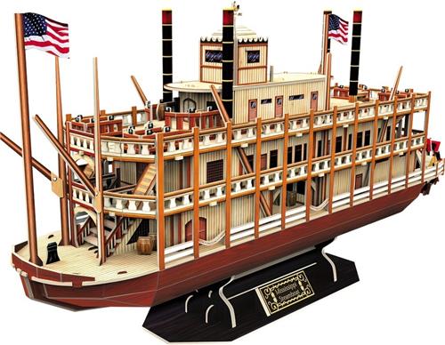 Nivard Bouwpakket Hout - Kinderen - Volwassenen - Bouwpakketten Volwassenen - Boot - Houten Puzzel - 3D - Mississippi Steamboat
