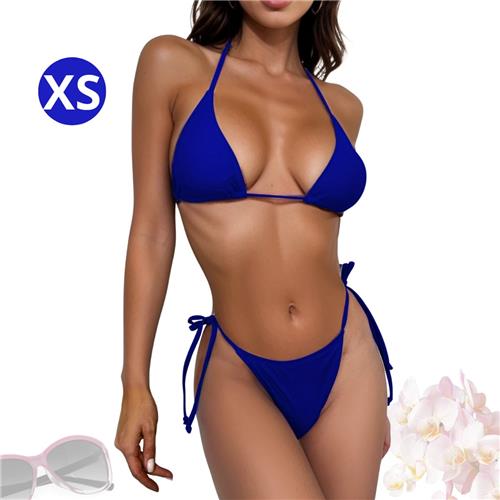 Livano Bikini Dames - Meisjes Bikini - Badpak - Push Up - Vrouwen Badkleding - Zwemmen - Sexy Set - Top & Broekje - Blauw - Maat XS