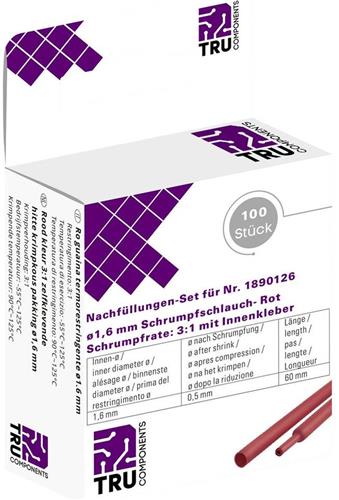 TRU COMPONENTS T1807CA007A Krimpkous met lijm Rood 1.60 mm 0.50 mm Krimpverhouding:2:1 100 stuk(s)