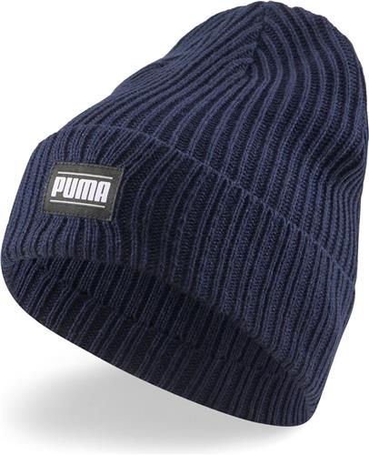 Puma Ribbed Classic Beanie - Navy -.