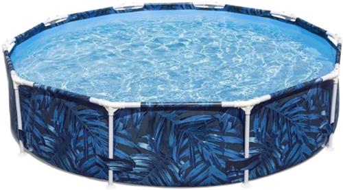 Boven Grond Zwembad - Familie Tuinzwembad - Ø 3.05 M x 66 Cm - Stevig Frame - Groot Rond Zwembad Voor Buiten - Makkelijk Op Te Zetten