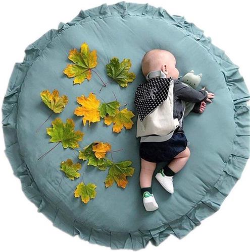 Rond Baby Speelkleed - 41 Inches - Kruipmat van Zacht Katoen - Baby Speelmat - Deken voor Baby's - Vloer Gym Speelkleed (Groen)