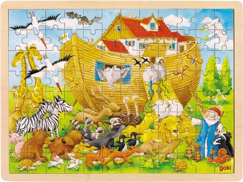 Goki Houten Puzzel Ark van Noach, 96st.