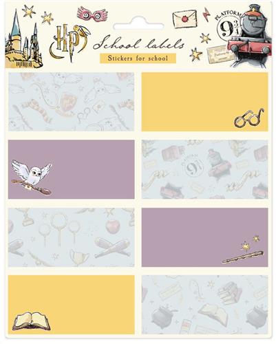 Harry Potter Etiketten 4 X 8 Cm Papier Blauw/geel/lila 16 Stuks