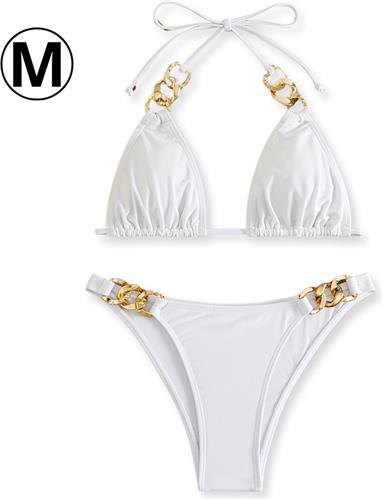 Nivard Bikini Dames - Meisjes Bikini - Badpak - Push Up - Vrouwen Badkleding - Zwemmen - Sexy Set - Top & Broekje - Wit - Maat M
