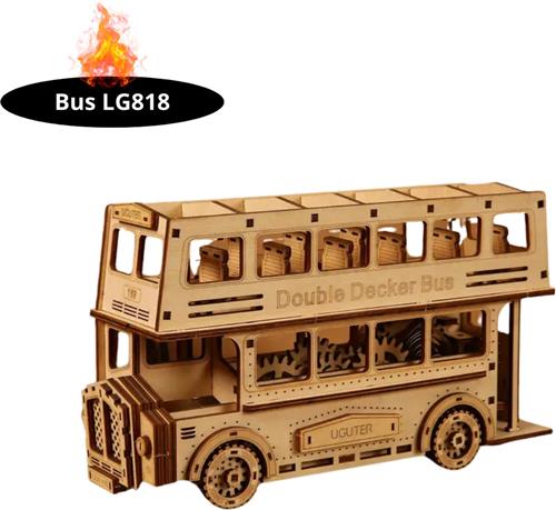 Bovista Bouwpakket Hout - Kinderen - Volwassenen - Bouwpakketten Volwassenen - Boot - Houten Puzzel - 3D - Bus