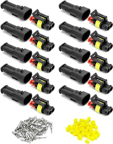 Inovra - Waterdichte connector met 2 pin voor auto, vrachtwagen en motor - Set van 10 stuks