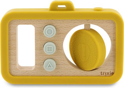 Trixie Baby Camera van Hout en Silicone - Mr. Lion - Eerste Speelgoed voor Baby - Kraamcadeau - Baby cadeau