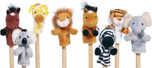 Goki Vingerpopje Wilde Dieren, set van 8